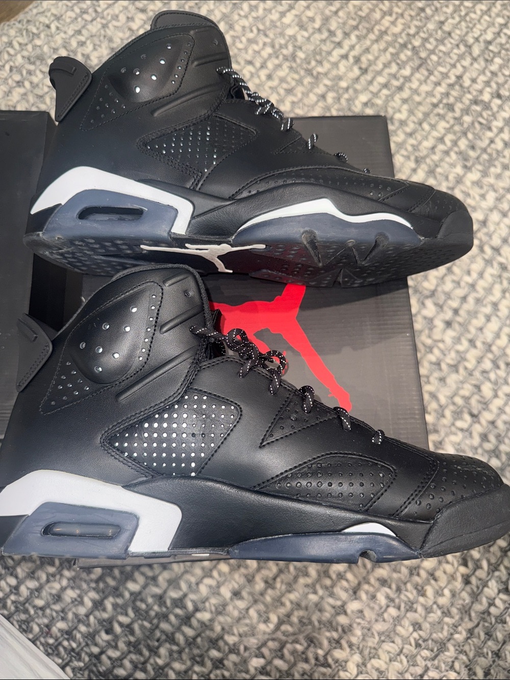 100% Authentic Jordan 6 Men's Black High-Top Athletic Basketball Shoes